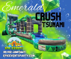 22FT Emerald Crush Tsunami water slide w/ slip and slide